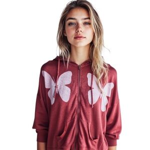 Wildfox Red & White White Magic Relaxed Hoodie - RARE